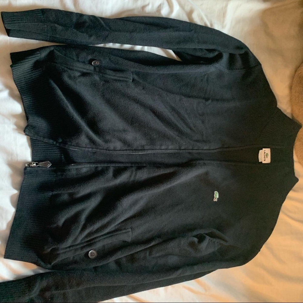 Size 5 Lacoste full zip jacket black medium